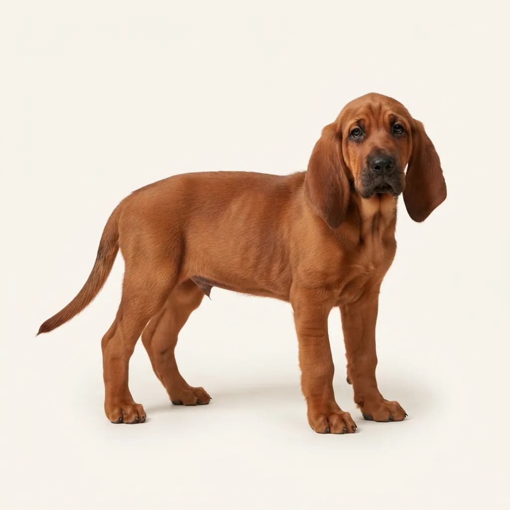 Bloodhound in Rot — Fellfarbe und Aussehen