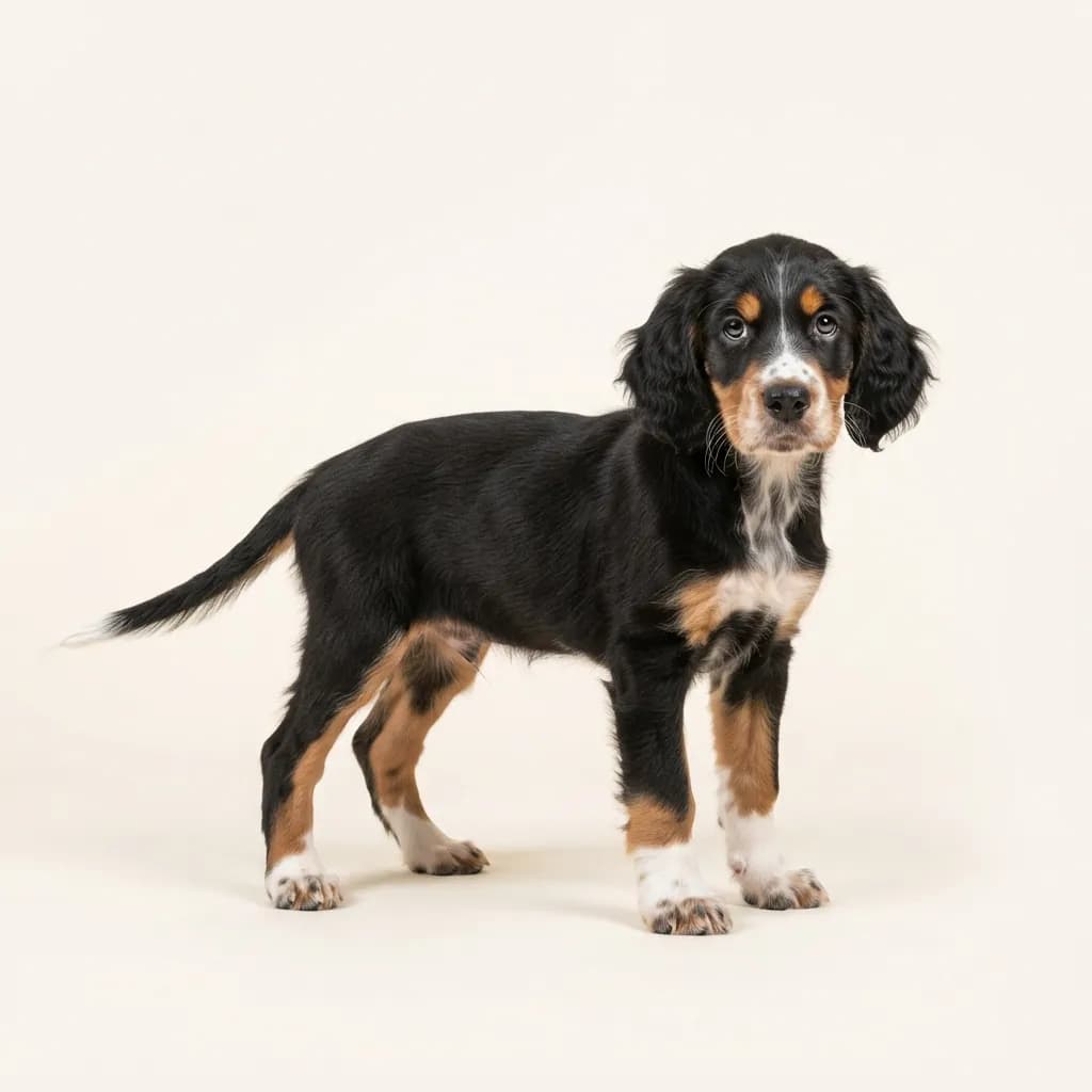 English Setter in Dreifarbig (Tricolor) — Fellfarbe und Aussehen