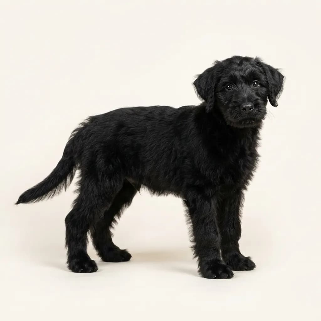 Bouvier des Flandres in Schwarz — Fellfarbe und Aussehen
