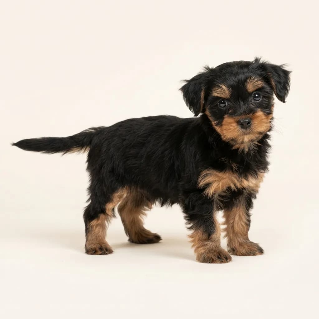 Morkie in Schwarz mit Loh — Fellfarbe und Aussehen