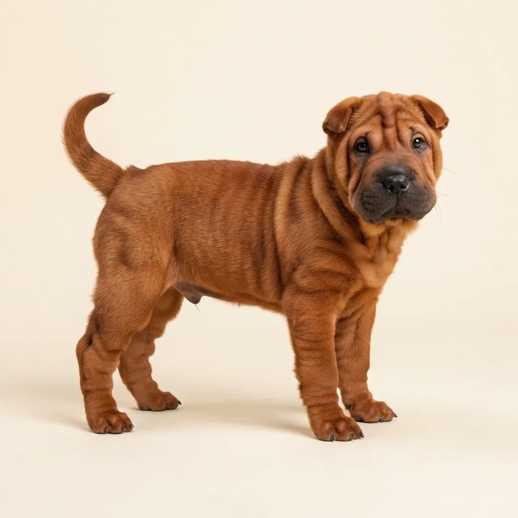 Shar Pei in Rot — Fellfarbe und Aussehen