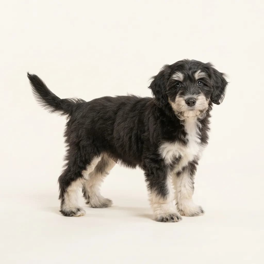 Tibet Terrier in Zweifarbig — Fellfarbe und Aussehen