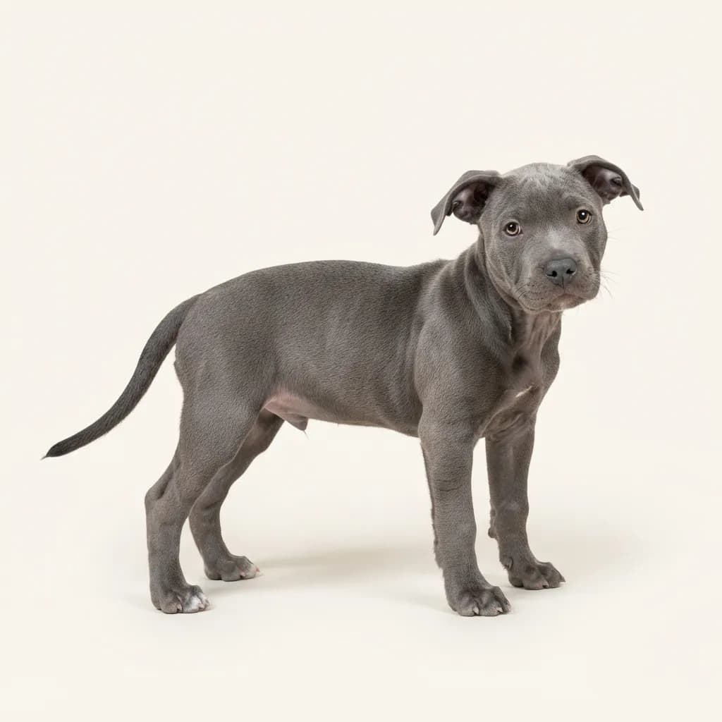American Pit Bull Terrier in Blau — Fellfarbe und Aussehen