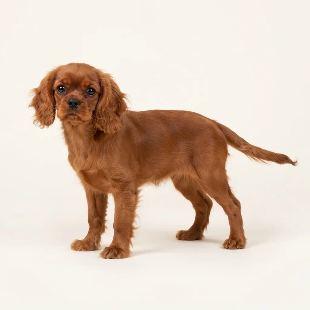 King Charles Spaniel in Rot — Fellfarbe und Aussehen