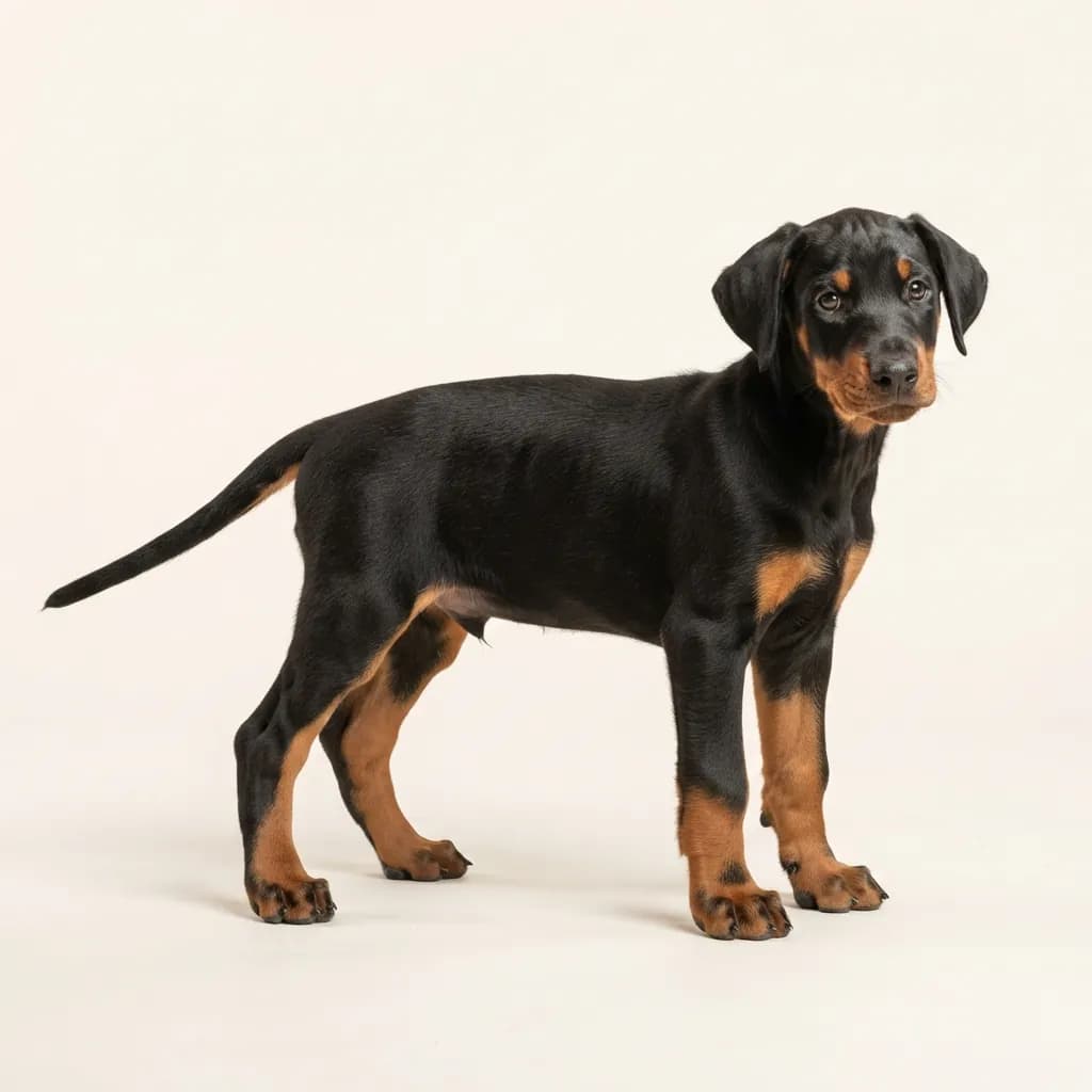 Dobermann in Schwarz mit Loh — Fellfarbe und Aussehen