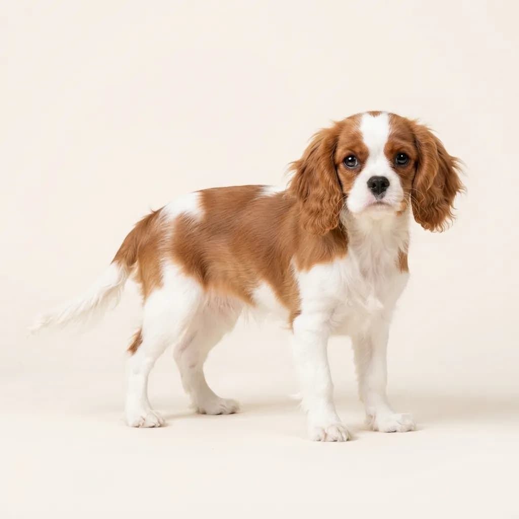 Cavalier King Charles Spaniel in Rot-Weiß — Fellfarbe und Aussehen