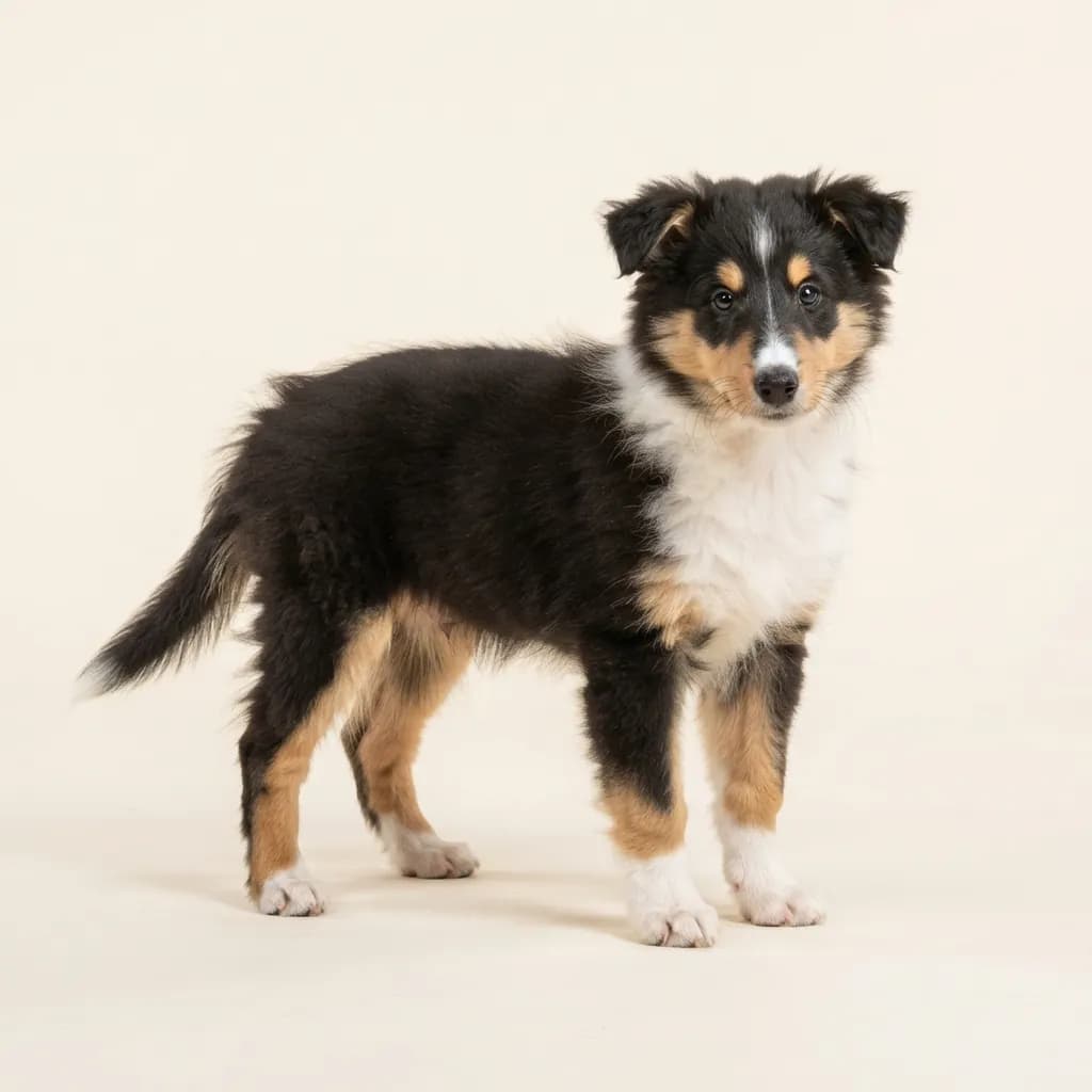 Amerikanischer Collie in Dreifarbig (Tricolor) — Fellfarbe und Aussehen