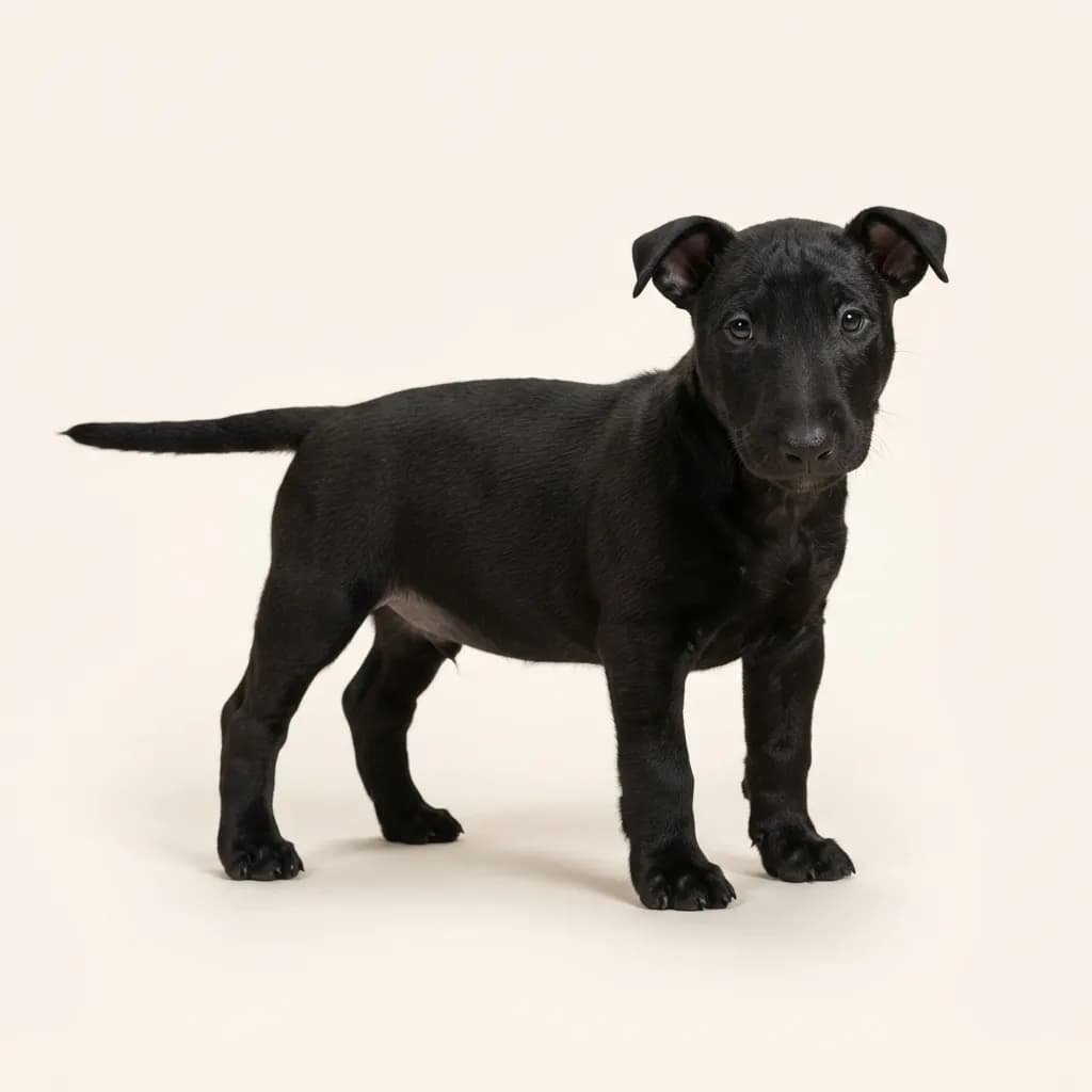 Miniature Bullterrier in Schwarz — Fellfarbe und Aussehen