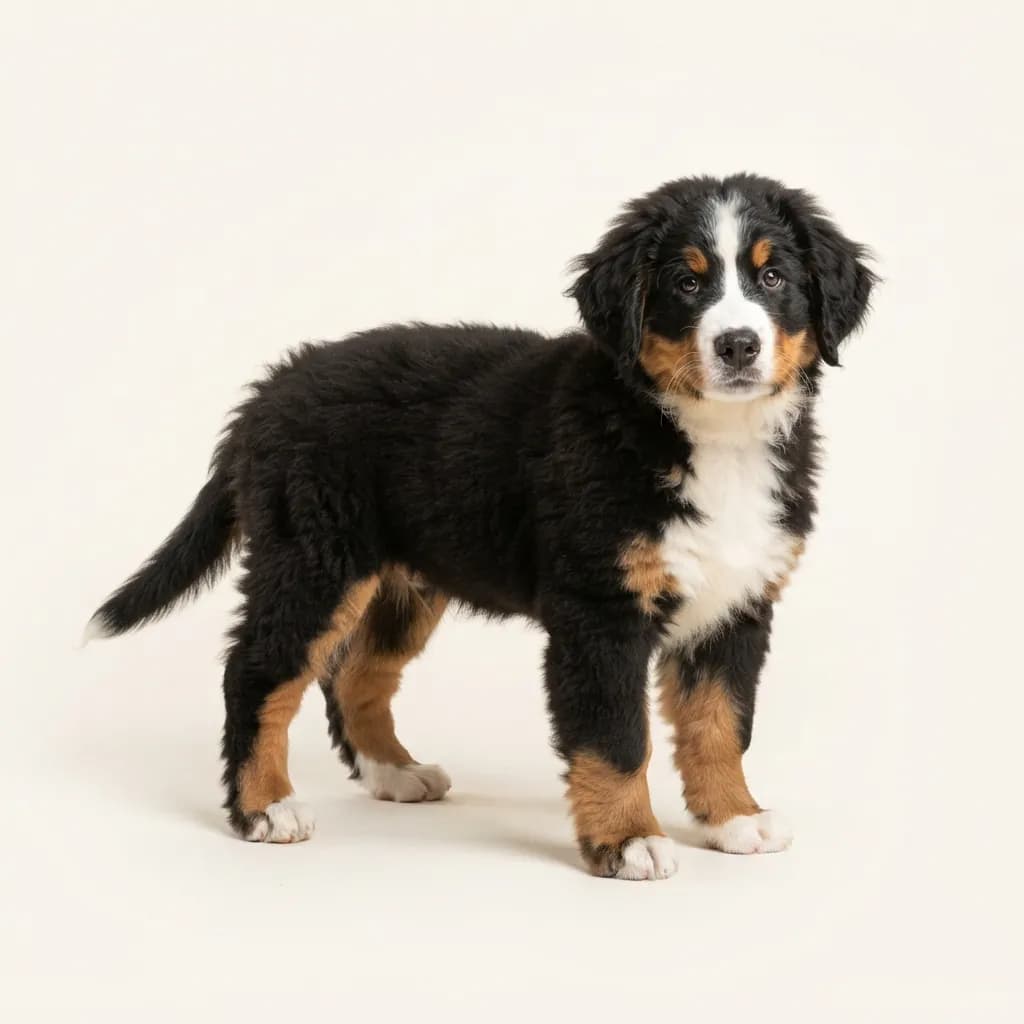 Berner Sennenhund in Dreifarbig (Tricolor) — Fellfarbe und Aussehen