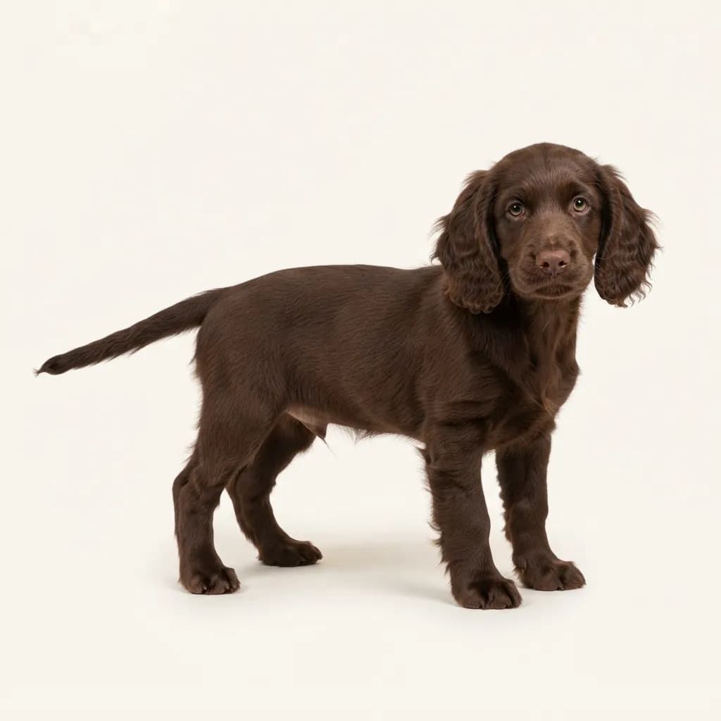 Field Spaniel in Leberbraun — Fellfarbe und Aussehen