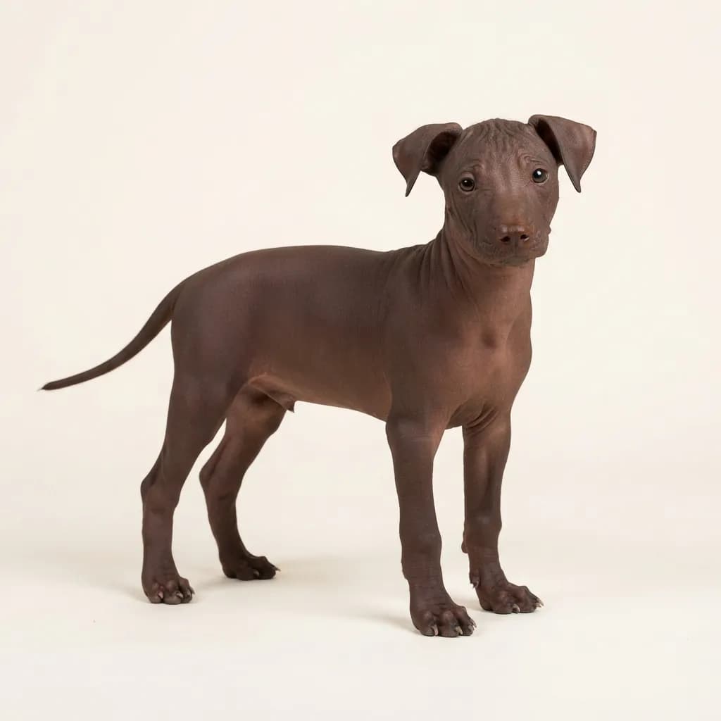 Xoloitzcuintle in Leberbraun — Fellfarbe und Aussehen