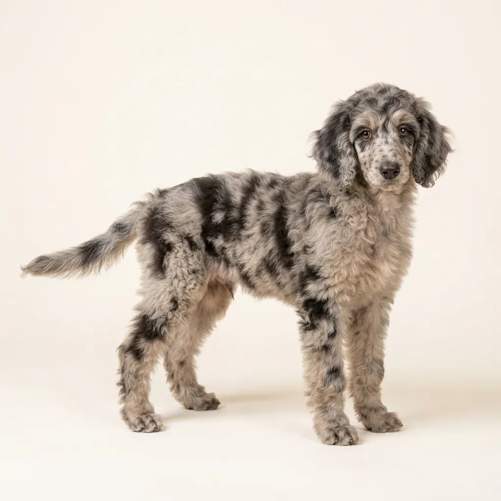 Großpudel (Königspudel) in Merle (Tiger) — Fellfarbe und Aussehen