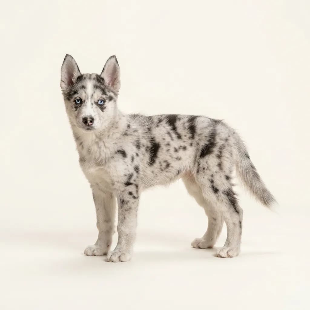 Siberian Husky in Merle (Tiger) — Fellfarbe und Aussehen