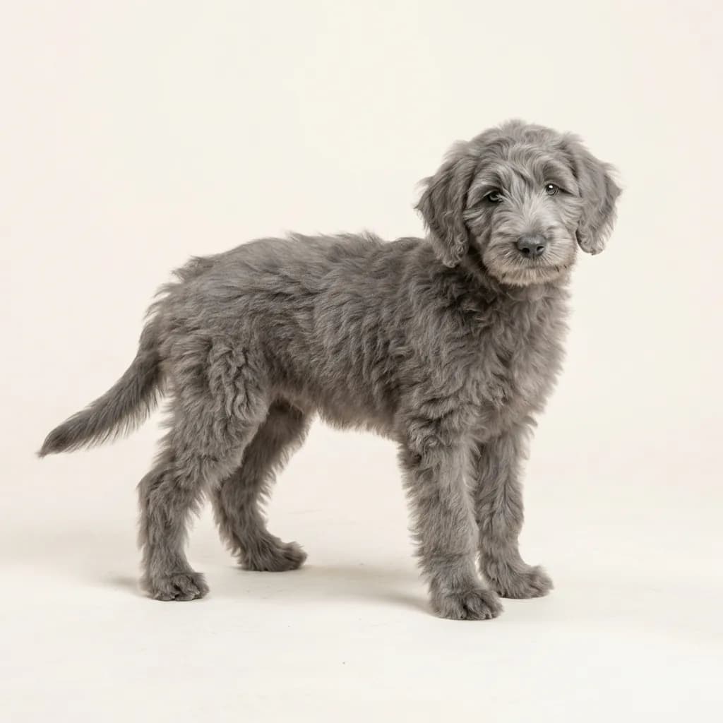 Sheepadoodle in Grau — Fellfarbe und Aussehen
