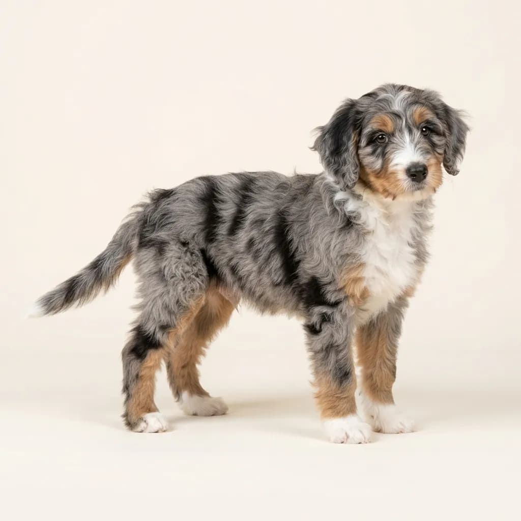Bordoodle in Blue Merle — Fellfarbe und Aussehen