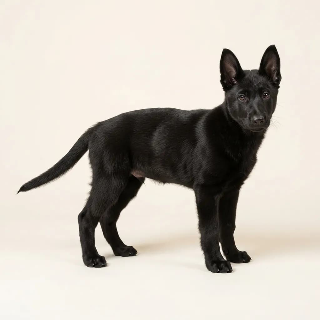Hollandse Herdershond (Holländischer Schäferhund) in Schwarz — Fellfarbe und Aussehen