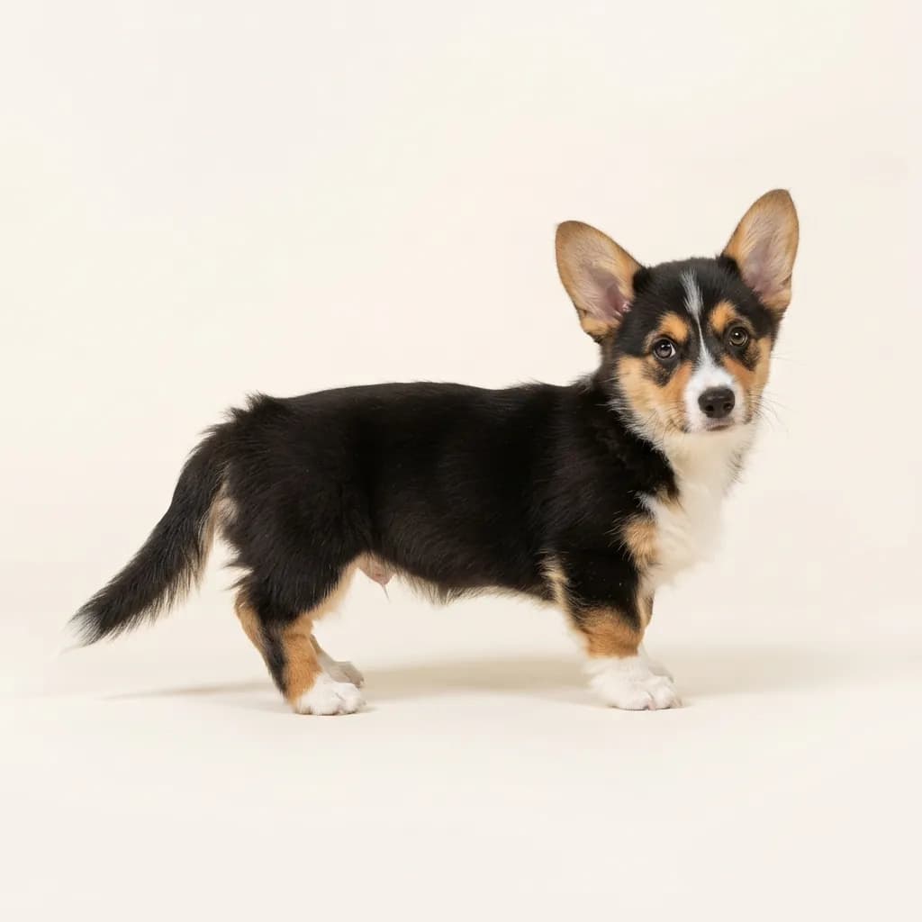 Welsh Corgi Pembroke in Dreifarbig (Tricolor) — Fellfarbe und Aussehen