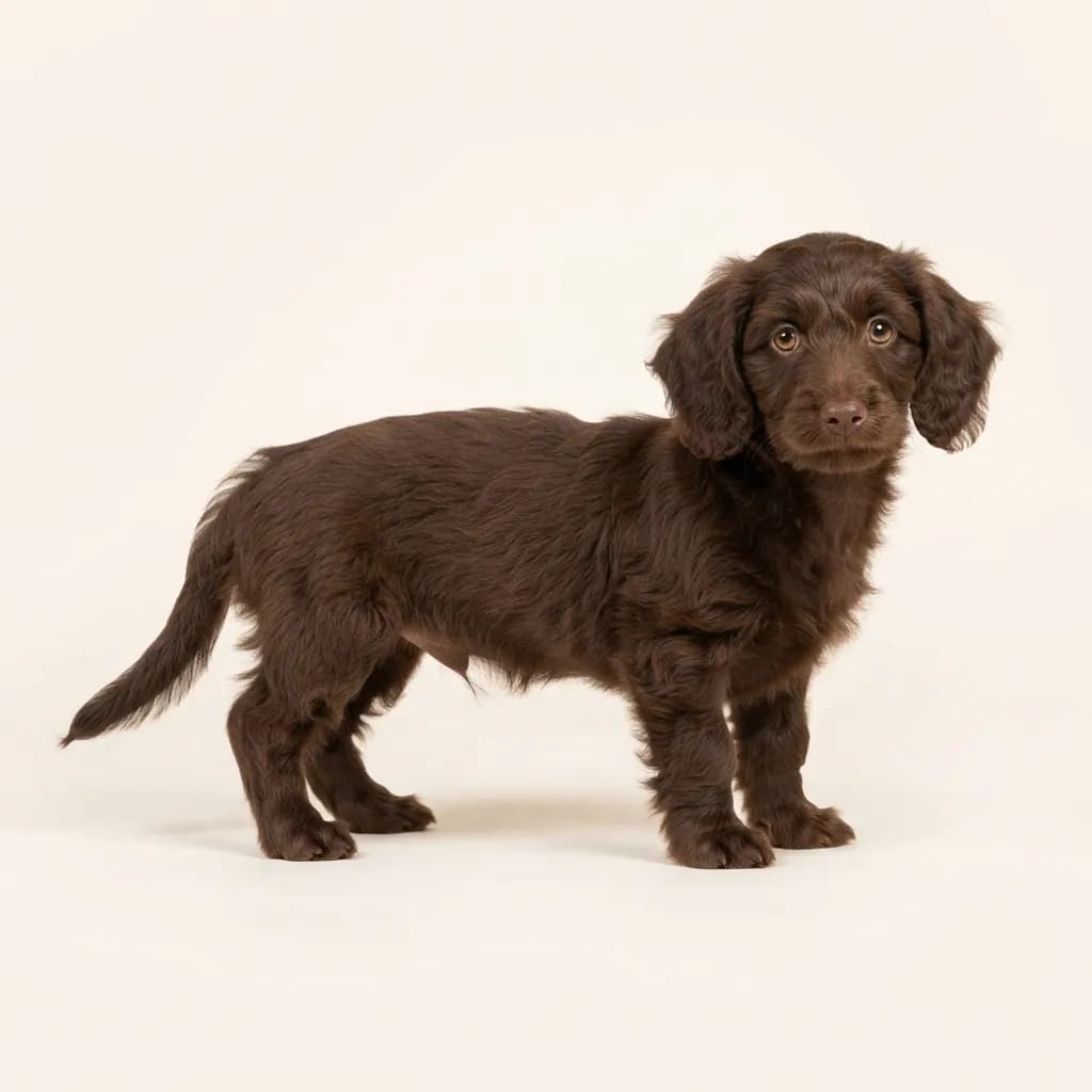 Doxiepoo in Schokoladenbraun — Fellfarbe und Aussehen