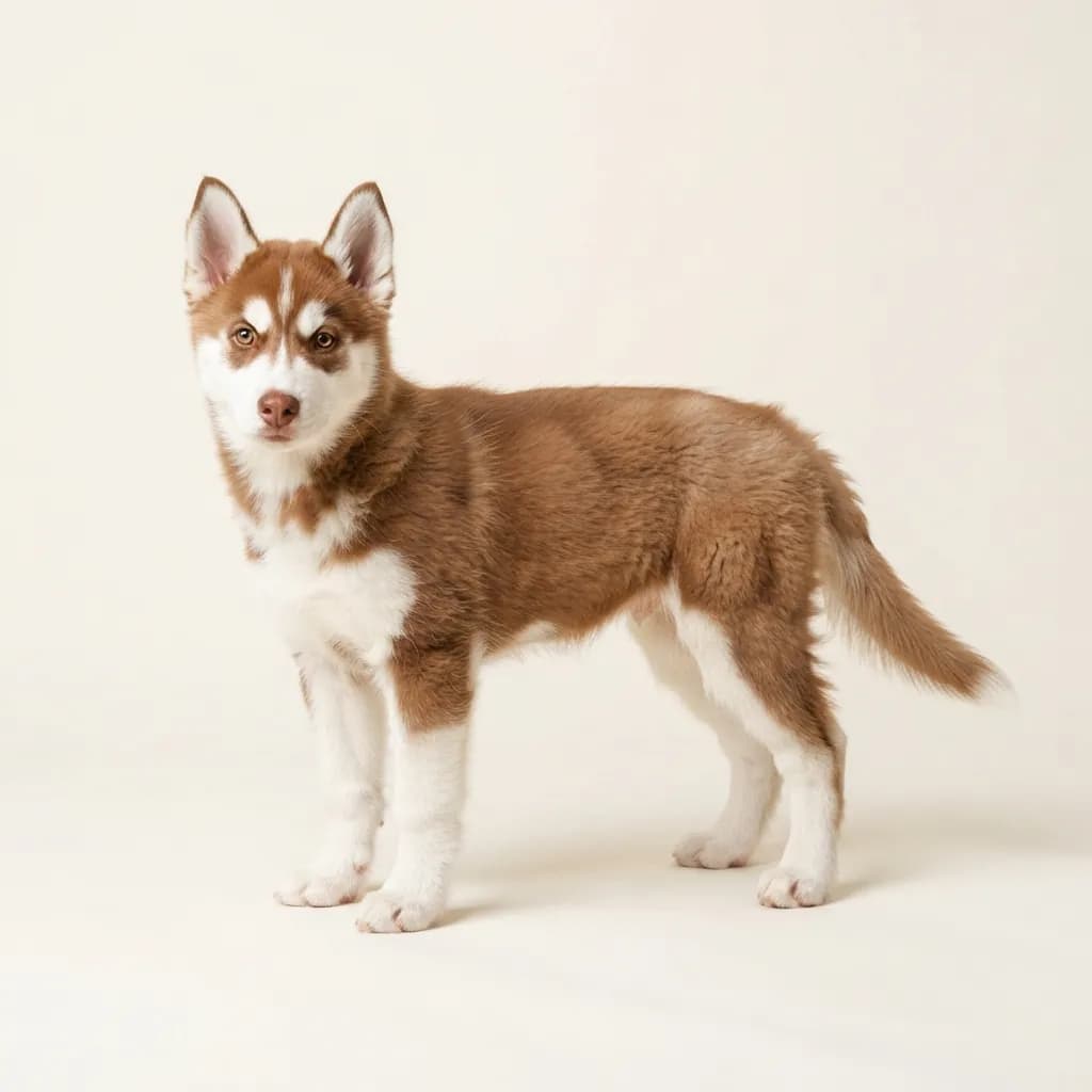 Alaskan Husky in Rot-Weiß — Fellfarbe und Aussehen