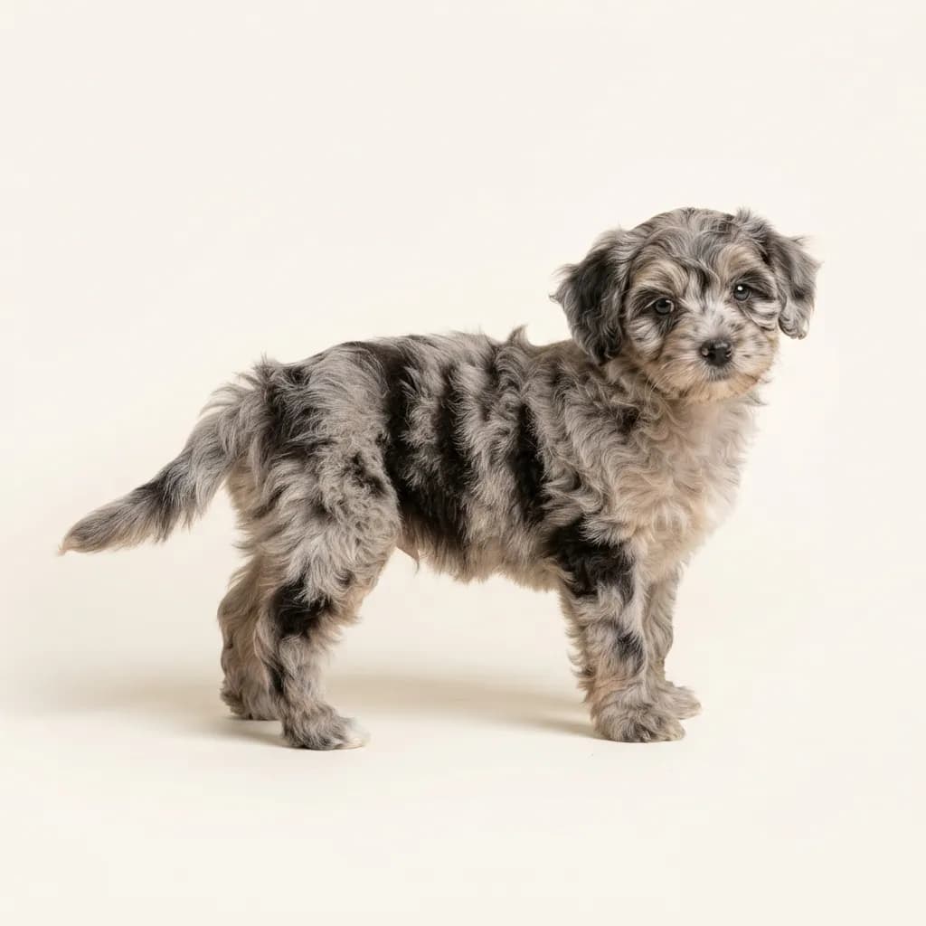 Maltipoo in Merle (Tiger) — Fellfarbe und Aussehen