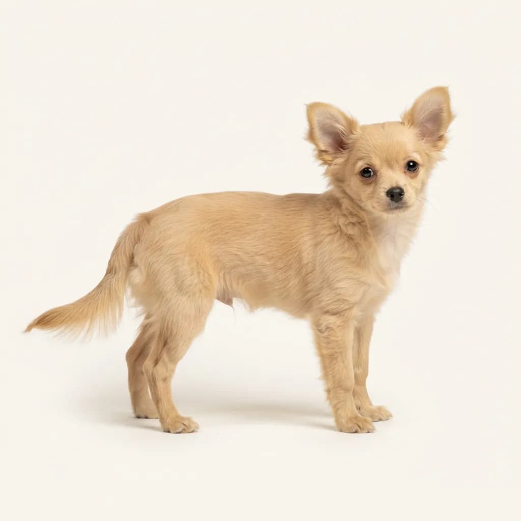 Russkiy Toy (Langhaar) in Falbfarben — Fellfarbe und Aussehen