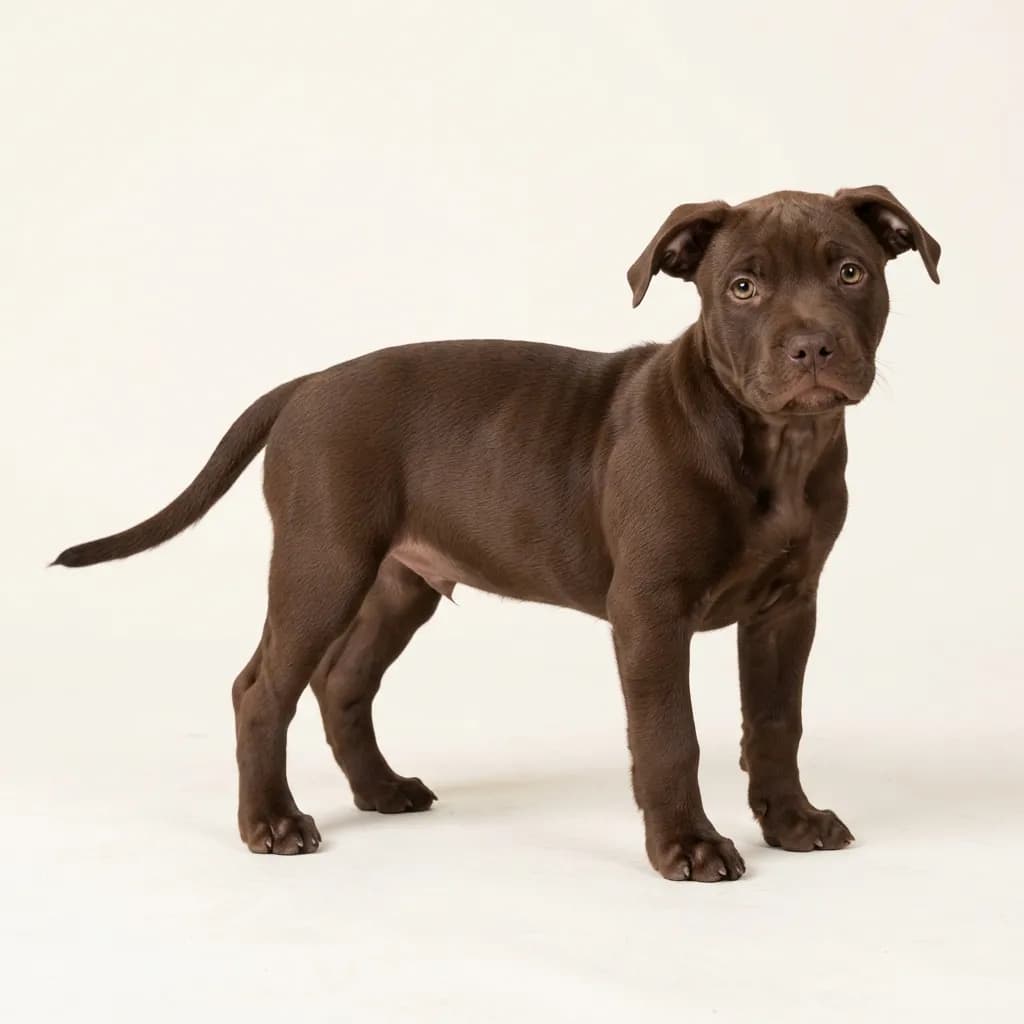 American Bully in Schokoladenbraun — Fellfarbe und Aussehen