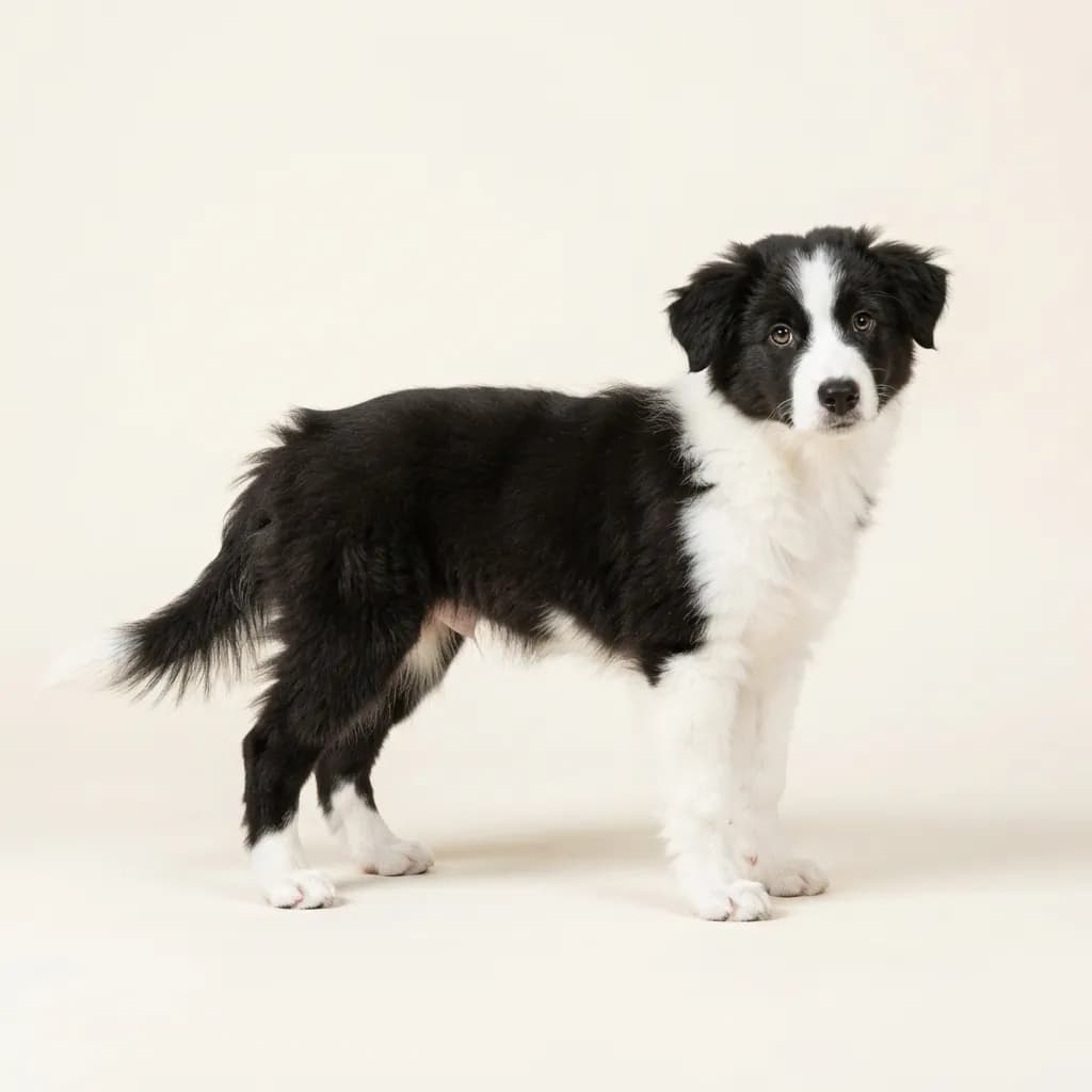 Miniature American Shepherd in Schwarz-Weiß — Fellfarbe und Aussehen