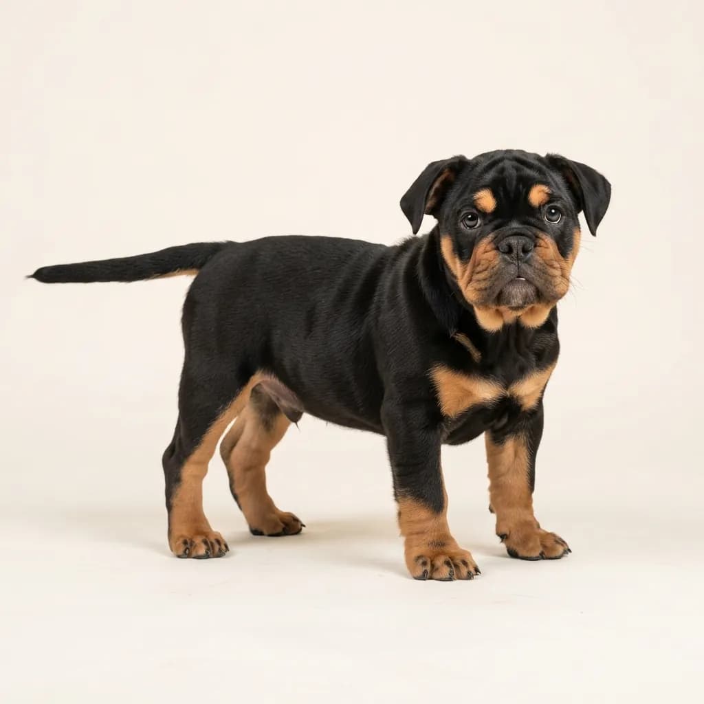 Englische Bulldogge in Schwarz mit Loh — Fellfarbe und Aussehen
