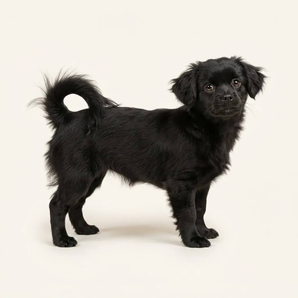 Tibet Spaniel in Schwarz — Fellfarbe und Aussehen