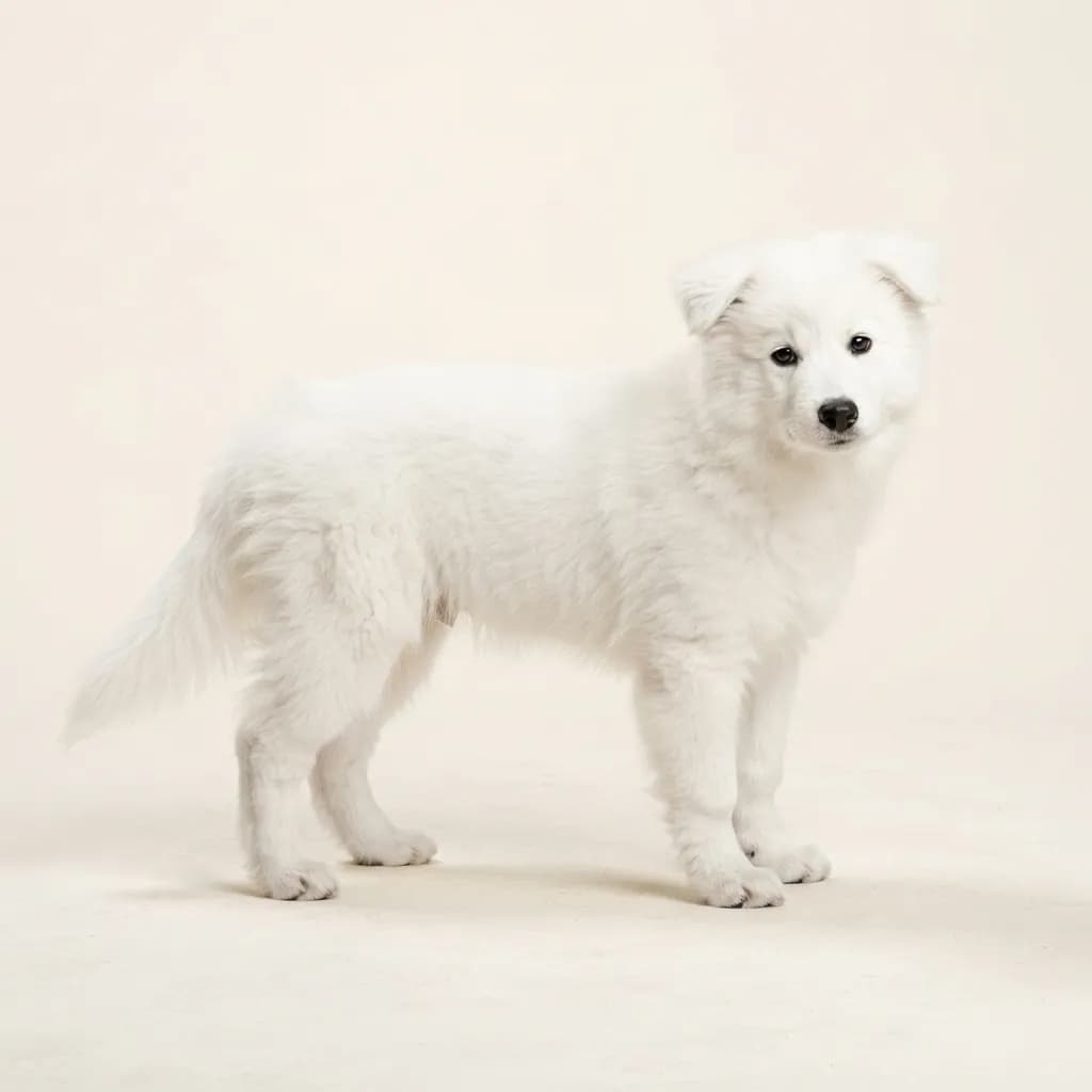 Finnischer Lapphund (Suomenlapinkoira) in Weiß — Fellfarbe und Aussehen