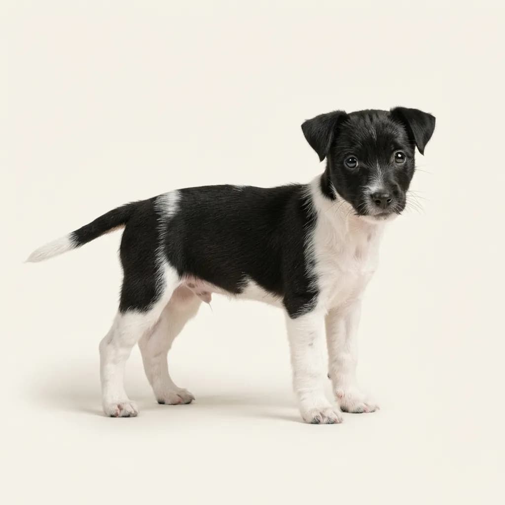 Teddy Roosevelt Terrier in Schwarz-Weiß — Fellfarbe und Aussehen