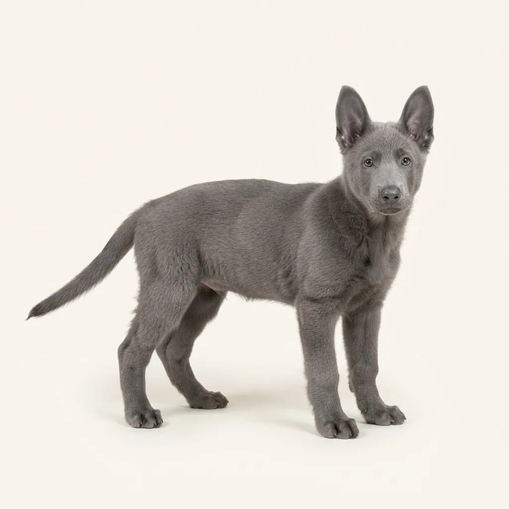 Osteuropäischer Schäferhund in Blau — Fellfarbe und Aussehen