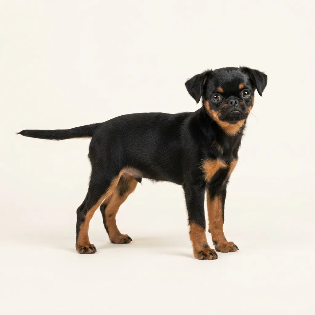 Black and tan Brabant Griffon — coat colour and appearance