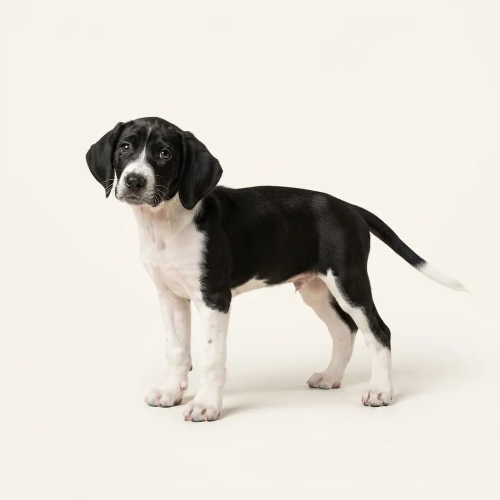 Treeing Walker Coonhound in Schwarz-Weiß — Fellfarbe und Aussehen