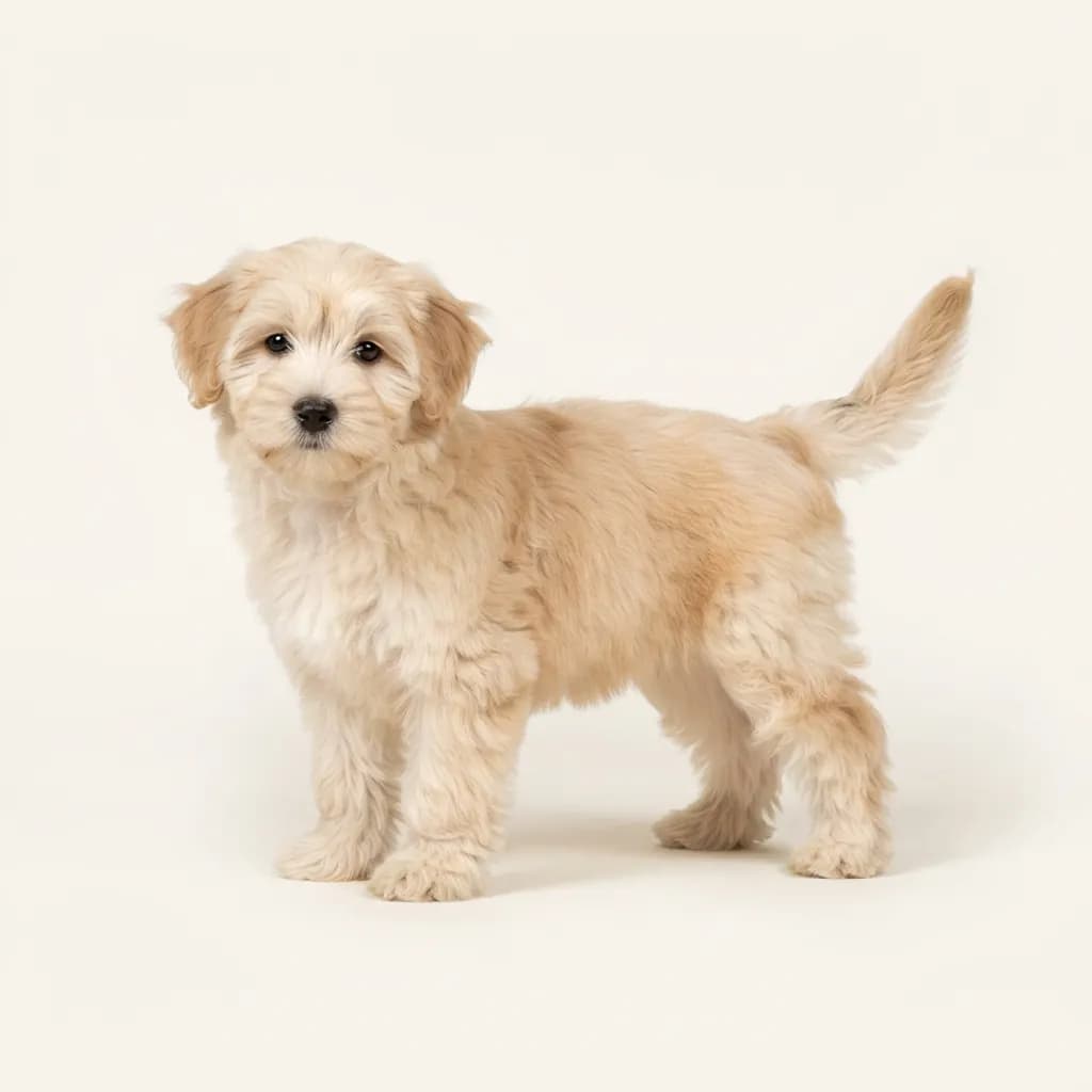 Tibet Terrier in Creme — Fellfarbe und Aussehen