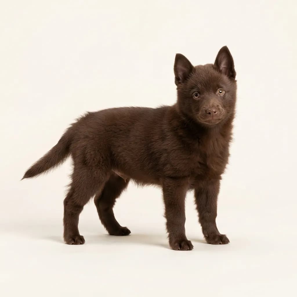 Schipperke in Schokoladenbraun — Fellfarbe und Aussehen