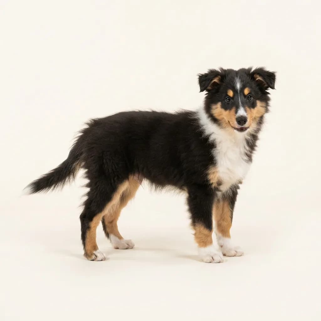 Britischer Collie in Dreifarbig (Tricolor) — Fellfarbe und Aussehen
