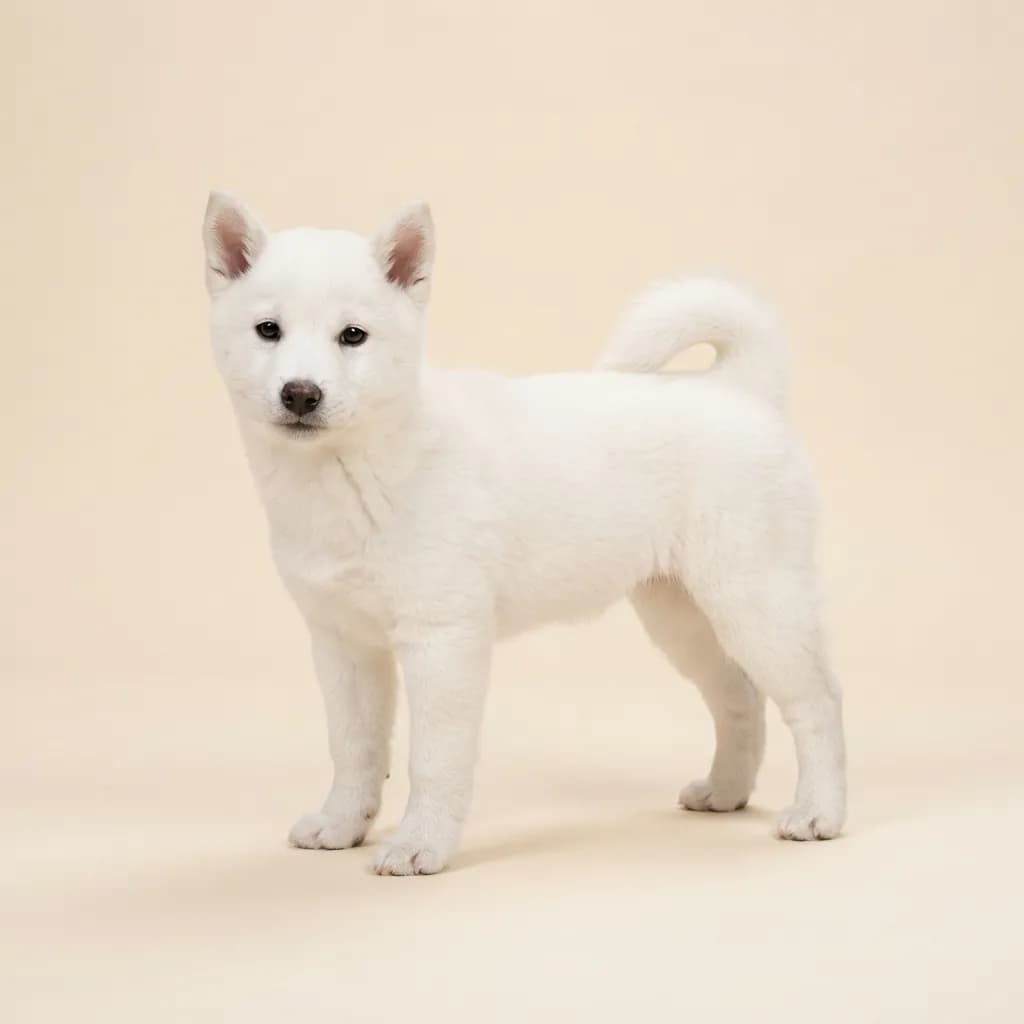 Shiba Inu in Weiß — Fellfarbe und Aussehen