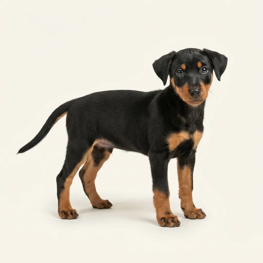 Österreichischer Pinscher in Schwarz mit Loh — Fellfarbe und Aussehen