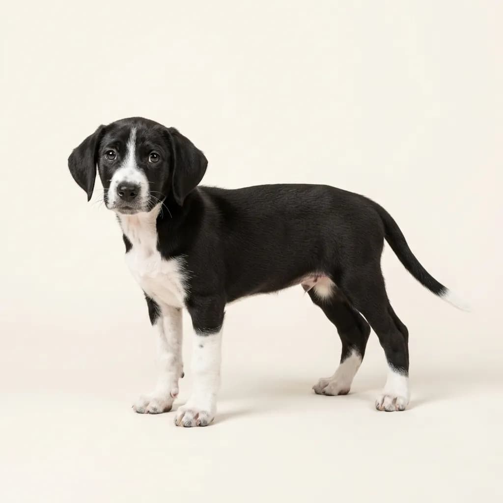 Rastreador Brasileiro (Brasilianischer Laufhund) in Schwarz-Weiß — Fellfarbe und Aussehen
