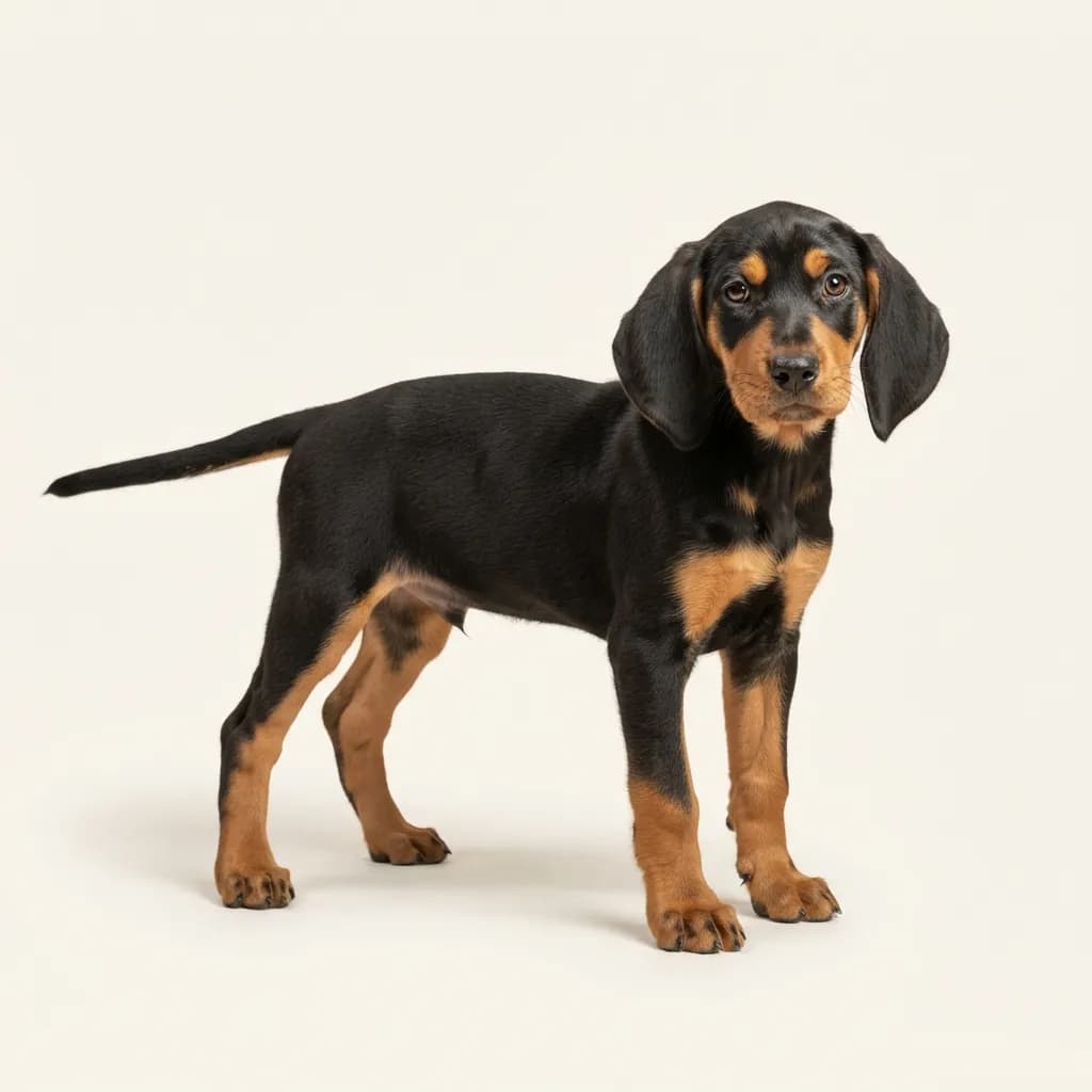 American Foxhound in Schwarz mit Loh — Fellfarbe und Aussehen