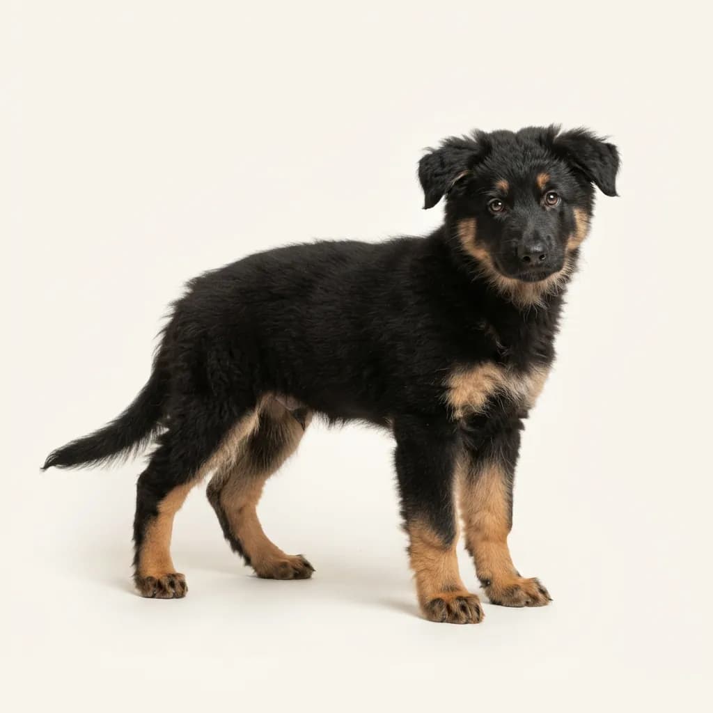 Böhmischer Schäferhund (Chodsky pes) in Schwarz mit Loh — Fellfarbe und Aussehen