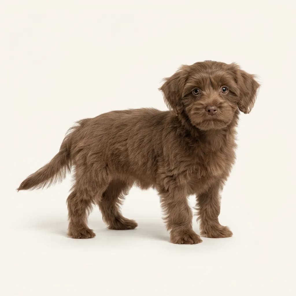 Yorkiepoo (Yorkshire Terrier x Pudel) in Braun — Fellfarbe und Aussehen