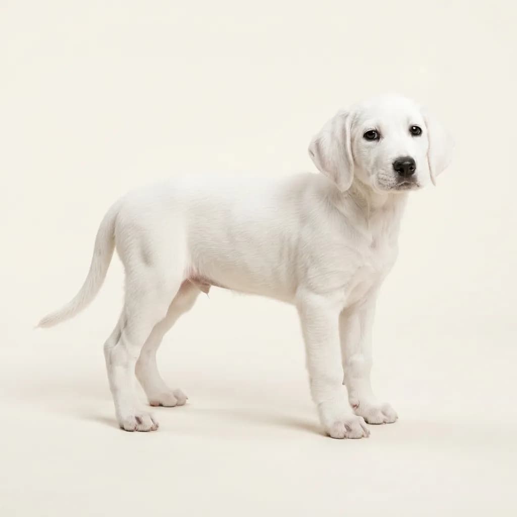 Grand anglo-français blanc et orange (Grosser Anglo-Französischer Weiss-Oranger Laufhund) in Weiß — Fellfarbe und Aussehen