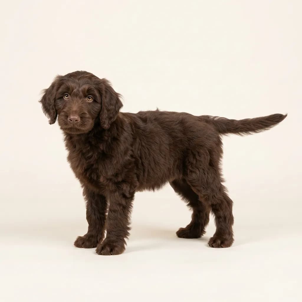 Australian Labradoodle in Schokoladenbraun — Fellfarbe und Aussehen