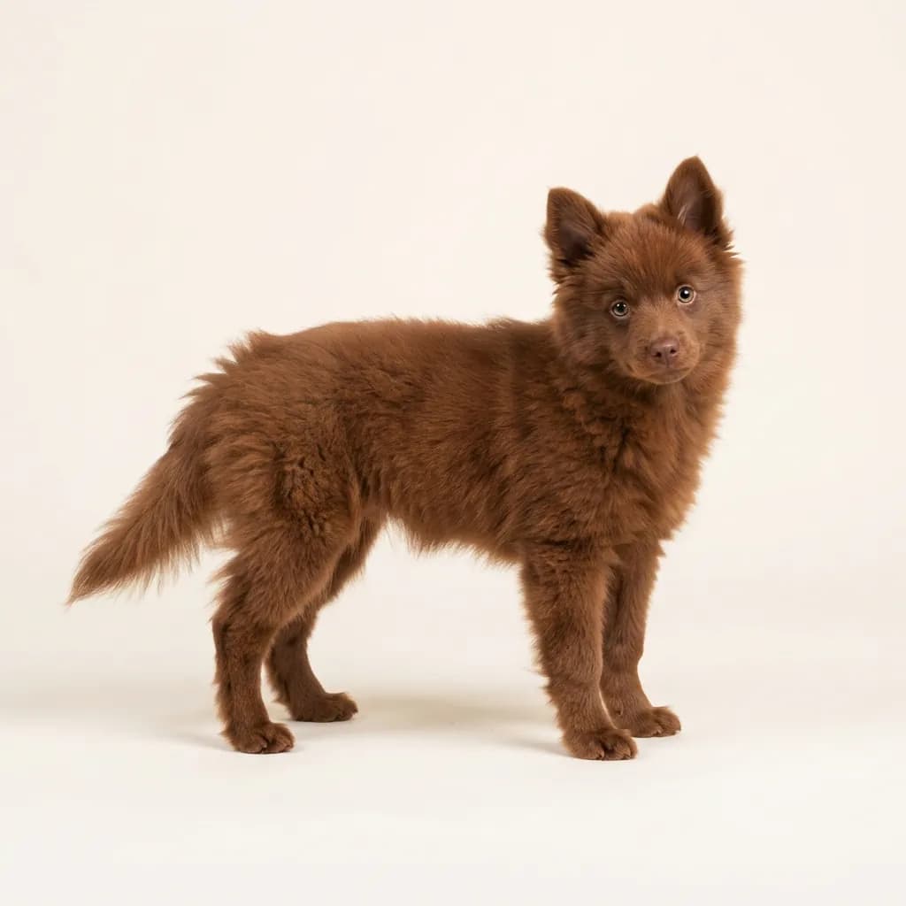 Pomsky in Rot — Fellfarbe und Aussehen