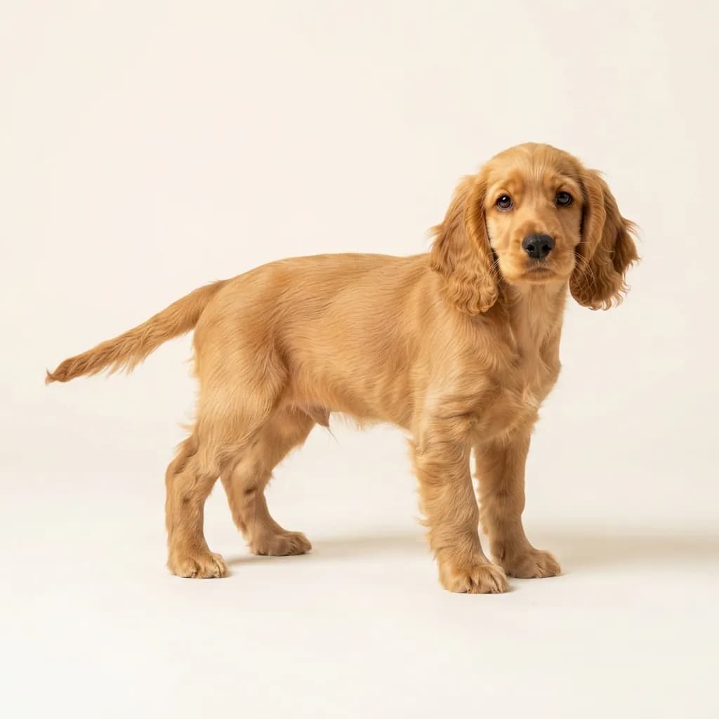 English Cocker Spaniel in Goldfarben — Fellfarbe und Aussehen