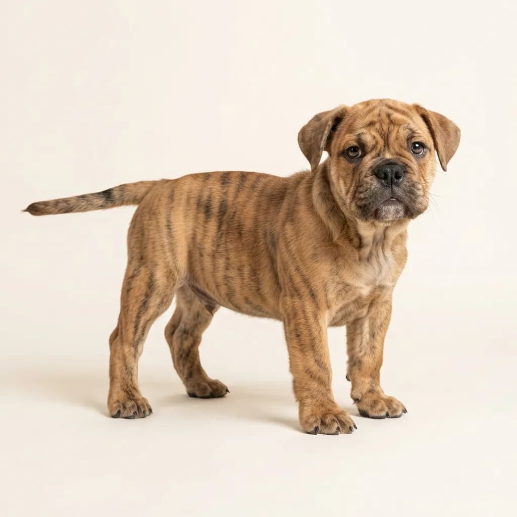Englische Bulldogge in Gestromt — Fellfarbe und Aussehen