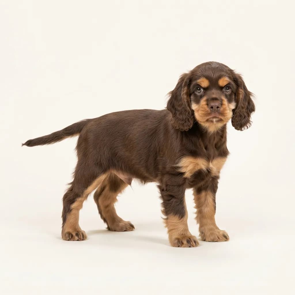 American Cocker Spaniel in Braun mit Loh — Fellfarbe und Aussehen