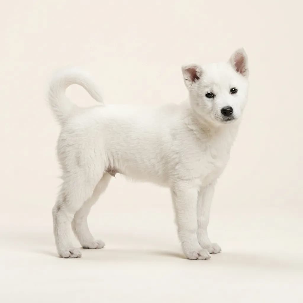 Jindo in Weiß — Fellfarbe und Aussehen